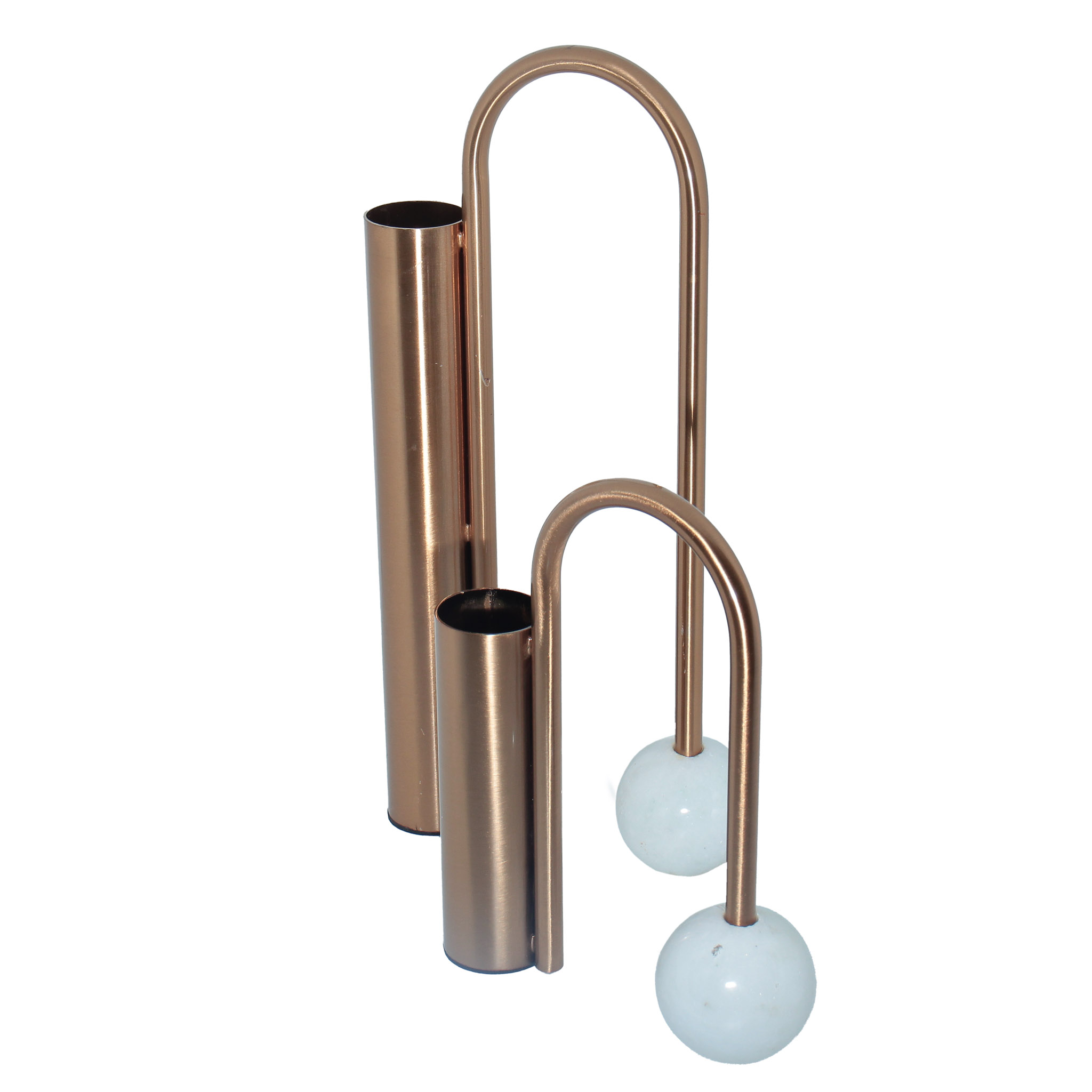 Jarrón de Metal Bola Dorado – Set de 2 Forah