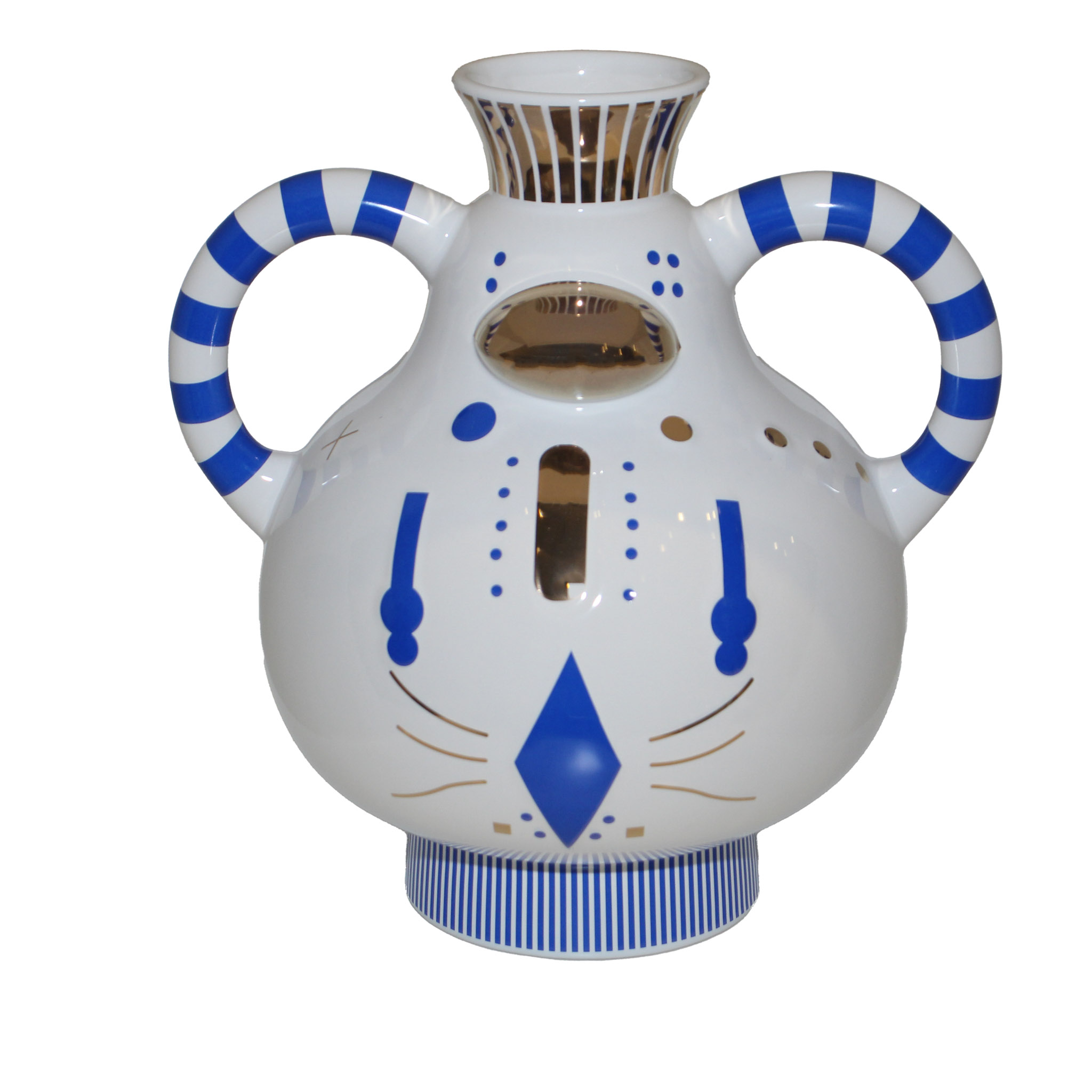 Jarrón de Cerámica Santuare Azul / Blanco