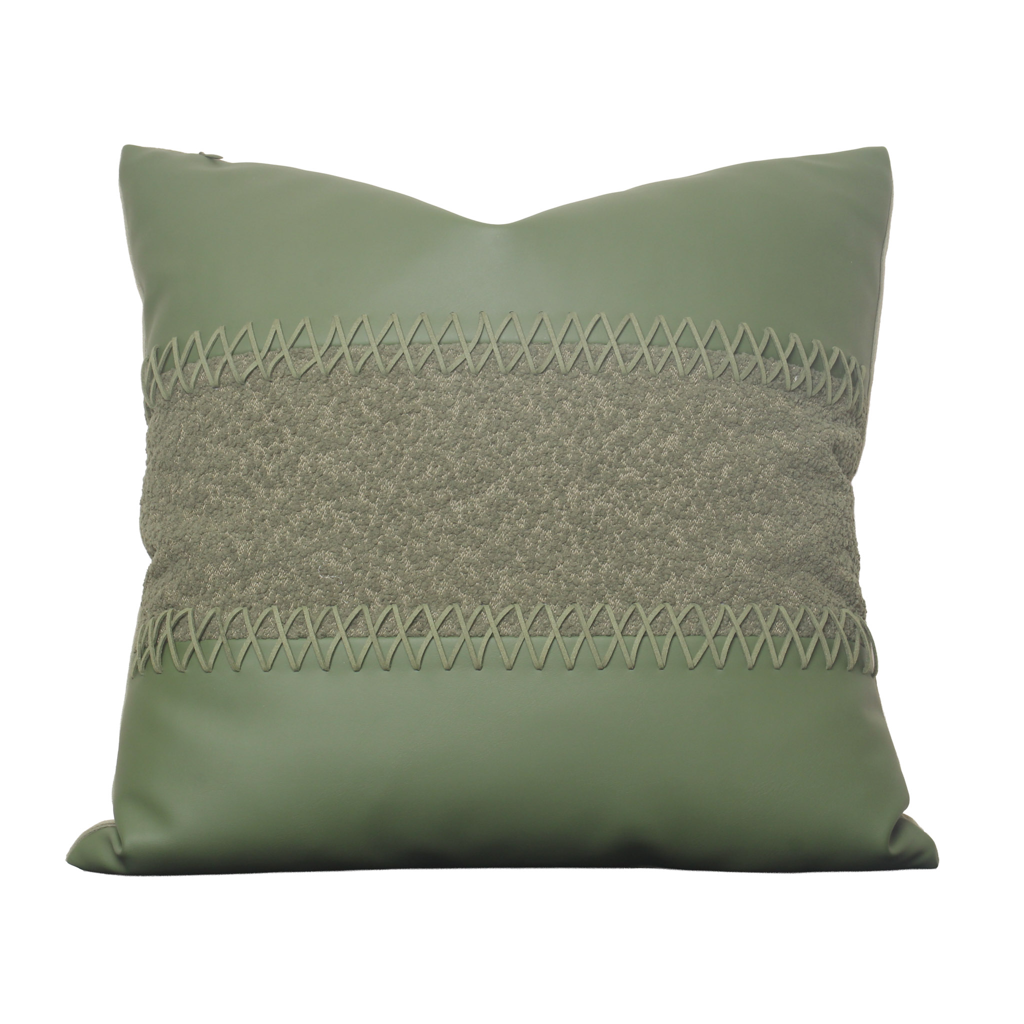 Cojín Leather Verde – Cuadrado